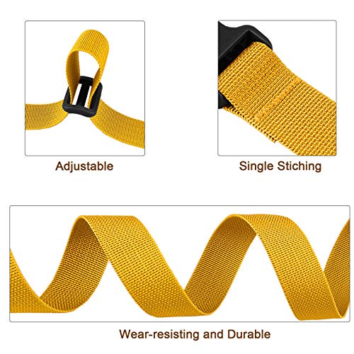 MAGARROW 24" 40" 60" 100" Strap Buckle Packing Straps Adjustable 1-Inch Belt - color: Golden Yellow (4-Pack), size: 1" Wide - 40" Long