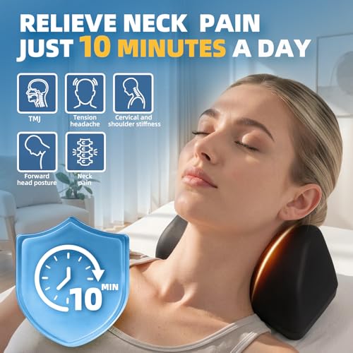 Comness 3-Level Occipital Release Tool for TMJ Relief & Pivotal Therapy - Neck Stretcher Pillow with Non-Slip Base, Height Adjustable Cervical Traction for Neck, Shoulder and Back