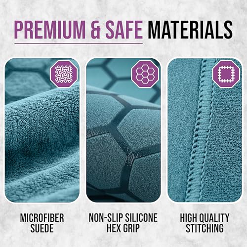 Clever Yoga Hot Yoga Mat Towel – Non-Slip Grip for Hot Yoga, Sweat Absorbent, Honeycomb Silicone Grip, Stays Flat – Ideal for Pilates, Travel, Washable & Lightweight - Turquoise - color: Turquoise