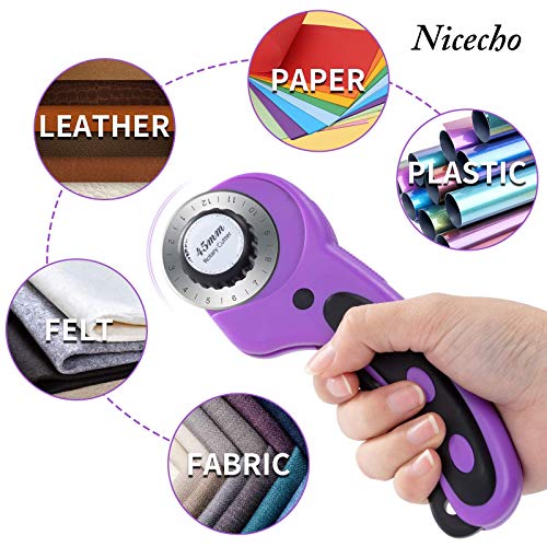 Rotary Cutter Set,Sewing Quilting Supplies,45mm Fabric Cutters,A3 Cutting Mat for Sewing,Acrylic Rulers,Scissors,Exacto Knife,Clips,Beginners Sewing Accessories,Fabric Cutter Kit