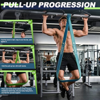 Resistance Bands for Pull Up Assist, Stretch Bands & Exercise Workout Set - color: 5-125LBS DARK BLUE