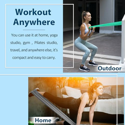 Resistance Bands Set for Physical Therapy, Rehab, Yoga and Pilates - color: Five Colors 5-80 lbs - Includes Accessories