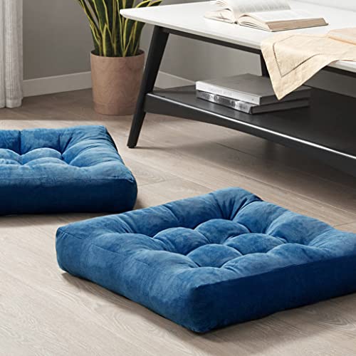 Floor Pillows Set of 2, Large Meditation Cushion for Adults, 22 Inch Square - color: Square | Navy | 2 Pack, size: 2 Pack