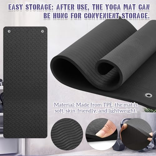 Briwooody Yoga Mat Wall Mount with Holes - color: Black, size: 56"x24"x5/8''