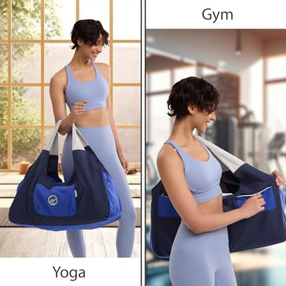 JoYnWell Yoga Bags and Carriers Fits All Your Stuff, Extra Large Yoga Mat Bag Full Zip Yoga Mat Bag with 3 Zipper pockets - color: Blue-Navy