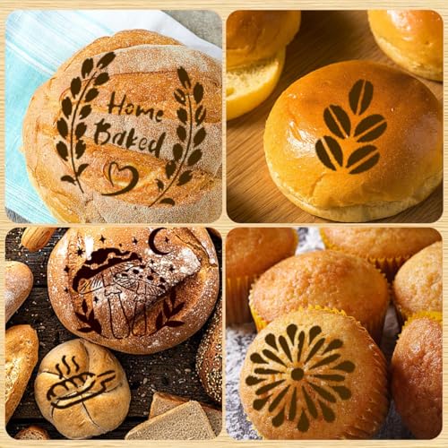 24PCS Bread Stencils for Sourdough, Bread Stencils for Baking Supplies, Cakes Cookies Pie Template Making Accessories 24 Style(5.9 Inch, 3.9 Inch) - color: 24 Style Modern White