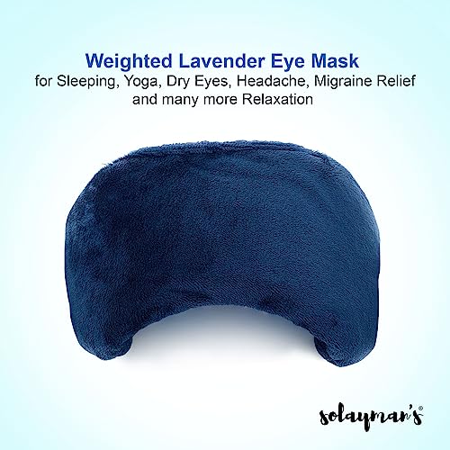 Weighted Lavender Eye Mask for Sleeping, Yoga, Dry Eyes - Great Relaxation Gifts for Mom, Dad, Women, Men - Aromatherapy Lavender Eye Pillow Gift (Navy Blue) - color: Navy Blue