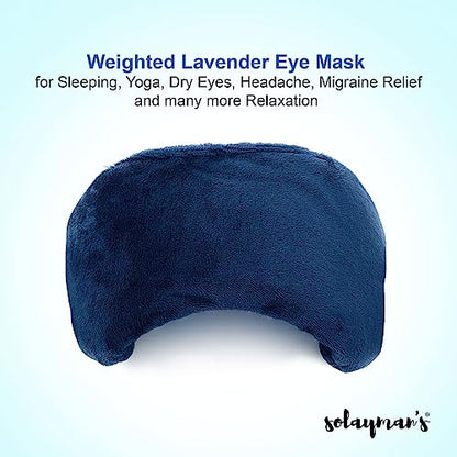 Weighted Lavender Eye Mask for Sleeping, Yoga, Dry Eyes - Great Relaxation Gifts for Mom, Dad, Women, Men - Aromatherapy Lavender Eye Pillow Gift (Navy Blue) - color: Navy Blue