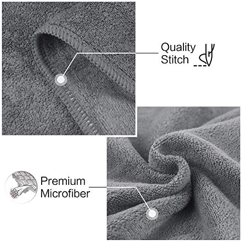 SUNLAND Microfiber Gym Bath Towels for Men Momen 24x48In - color: Grey X 2