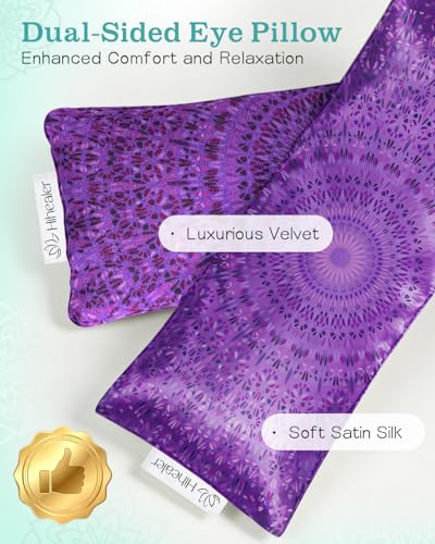 Hihealer Lavender Eye Pillow for Relaxation, Yoga, Sleep, Weighted Eye Mask - color: Deep Royal Purple