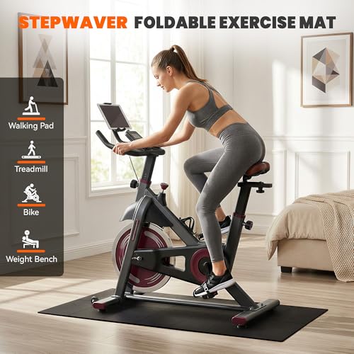 Stepwaver Walking Pad Mat, Treadmill Mat for Carpet & Hardwood Floors | High Density, 1/4 Thickness, Foldable, Floor Protection for Bike, Elliptical, Treadmill, Walking Pad - size: 55"L x 23.6"W x 0.2"Th