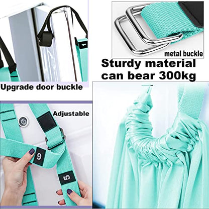 Tchrules Leg Stretcher Strap, Backbend Training Belt with Door Anchor, Flexibility Trainer Stretching Equipment Assist Stretch Strap for Fitness Gymnastics Dance Aerial Yoga Ballet - color: Light Green