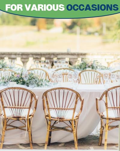 Plastic Table Cover Roll 54 Inch x 120 Feet Disposable Tablecloth, White Table Cloth Roll with Cutter Box for Weddings, Christmas, Thanksgiving, Banquets, Parties