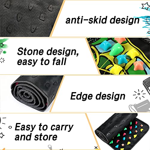 BBTO Foot Massage Mat Reflexology Walk Stone Road for Acupressure Foot Massage Acupoint Mat for Long Sitting Elderly Students and Office Workers(68.9 x 13.78 Inches) - size: 68.9 x 13.78 Inch