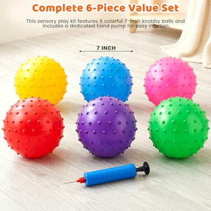 LOVEINUSA 6 PCS Bouncy Balls with Pump, 7 Inch, Multicolor