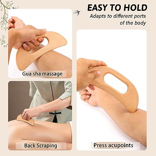Mozeat Lens Body Gua Sha Tool Wooden Lymphatic Drainage Massager - color: Style-b