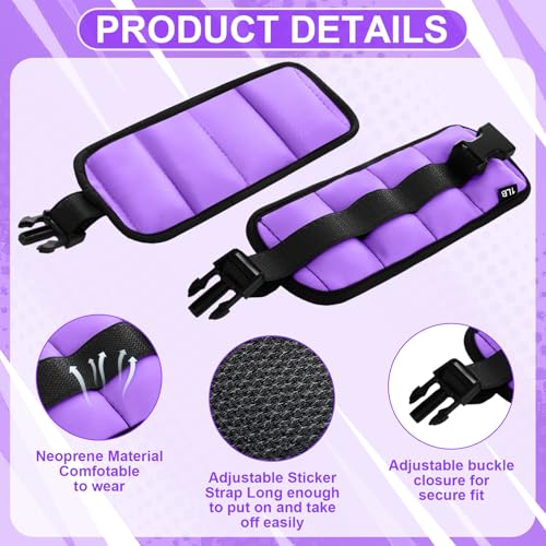 Hollowfly 6 Pcs Water Aerobics Equipment Set Full Body Pool Exercise Kit, 2 Aqua Dumbbells, 2 Adjustable Ankle/Wrist Weights, 2 Webbed Swim Gloves, Low Impact Aquatic Workout Gear - color: Purple, size: 1lb