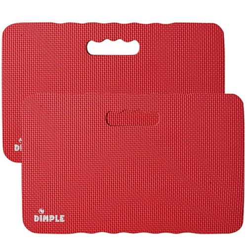 Dimple Kneeling Pad, High Density Thick Foam Comfort Kneeling Mats for Gardening, Yoga Exercise, Garden Cushions, Knee Pads - color: Red, size: 2 Pack