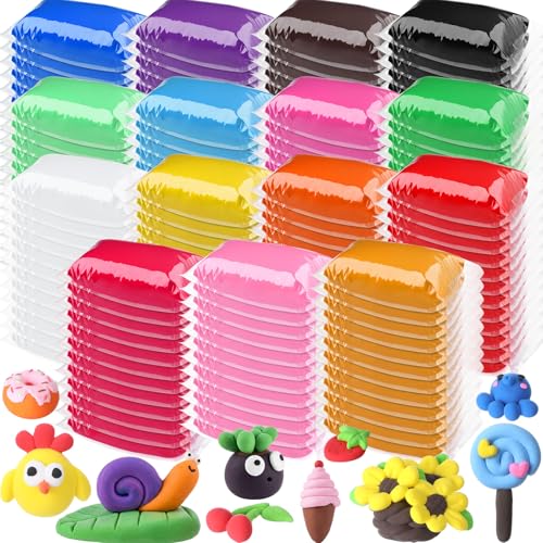 VioraWhite 72 Pcs 38oz Air Dry Clay Bulk Modeling Clay,15 Colors | Ultra Lightweight Foam Modeling Clay for Kids Adults, DIY Gifts Party Arts Crafts, School Project Supplies - color: 15 Colors