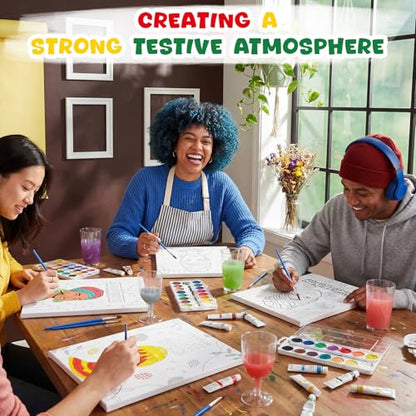 Sherr 96 Pcs 12 Sets Pre Drawn Canvas Kit for Painting Craft Sip and Paint Kit for Adults Pre Printed Canvas Painting Favor for DIY Birthday Gifts Adult's Date Party, 8 x 10 Inches(Juneteenth) - style: Juneteenth