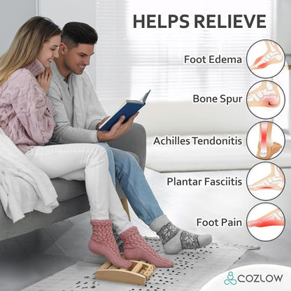 COZLOW - Foot Massager for Plantar Fasciitis Relief - Wooden Massage Roller with Arch Shape Design - Foot Pain Relief, Neuropathy, Heel Spur Pain, Stress Relief, and Relaxation - Muscle Therapy Tool - style: Wooden Massage Roller