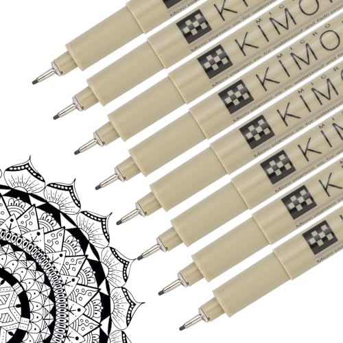 PATIKIL Micro Pen Fineliner Pens, 8Pcs 1mm Needle Point Drawing Pens Waterproof for Archival Artist Calligraphy Illustration Journaling Sketch, Black - size: 1mm