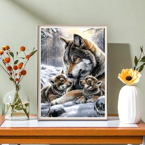 NDNXYXGS Wolf Paint by Numbers Kit for Adults,Animal DIY Painting Kits on Canvas, Color by Numbers,Large Adult Paint by Number for Gifts,Home Wall Decor. - color: Wolf