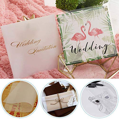 Vellum Paper, Cridoz 115GSM Transparent Vellum 8.5 x 11 Translucent Clear Printable Tracing Paper for Printing Invitation Cards - color: Translucent