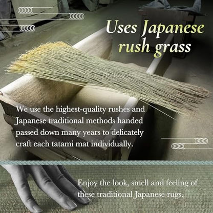 FULI Japanese Tatami Mattress, Foldable Igusa Rush Grass, Natural, Full XL | Tatami Rug, Japanese Floor Mattress Mat, Made in Japan, 0.5 in thick, firm woven surface, tri-fold design - size: Full XL (83"L x 55"W x 0.5"Th), style: Foldable Mat