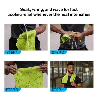 COLD FACTOR Instant PVA Cooling Towels, Cooling Neck Wraps, Lime, 1 Pack - color: Lime