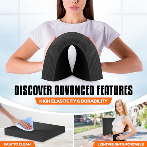 Yes4All Exercise Balance Pad, Non-Slip Foam Kneeling Pad - color: Black - L - (15,5" x 13" x 2"), size: Large