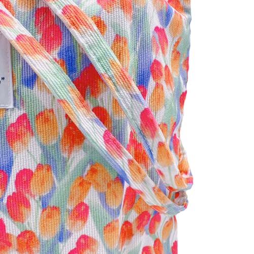 Aphoraeny Corduroy Tote Bag for Women Cute Totes Shoulder Bag with Inner Pocket for Work Beach Shopping Travel Grocery - color: Tulips