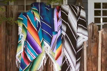 Del Mex Mexican Serape Blanket (X-Large, Lavender) - color: Lavender, size: X-Large