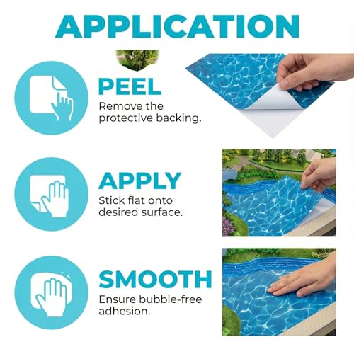 Garneck 5pcs Artificial Water Effect Sheet Self Adhesive - Fake Ocean Lake & River Scenery Effect Stream Pattern Sticker for Miniature Train Village Model Diorama Dollhouse Landscape DIY Decoration