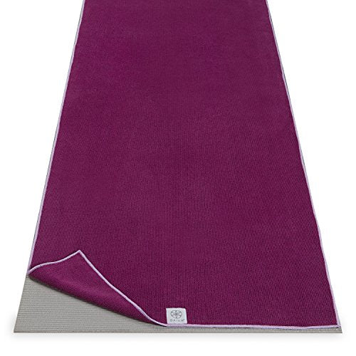 Gaiam Microfiber Yoga Mat Towel, Mulberry - color: Mulberry