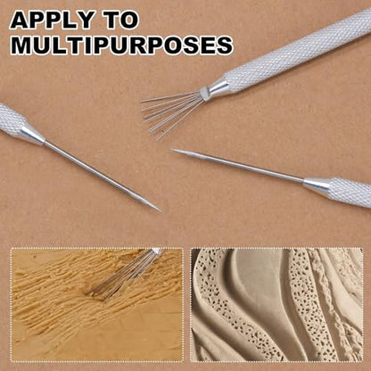 suiwotin Precision Clay Needle Tool Set for Detailing | 12pcs, Sculpture Pin & Texture Needle, Sculpting Tools for Fine Ceramics, Polymer Clay & Miniature