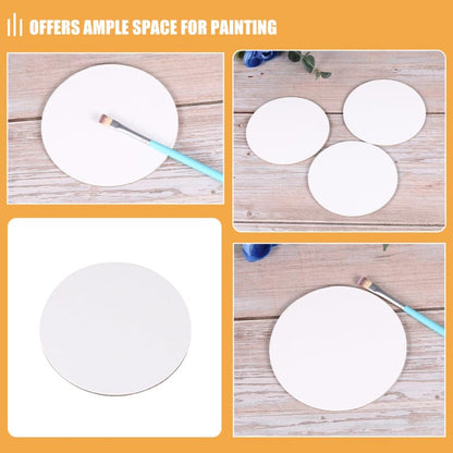 Toddmomy 8 Pack Round Blank Canvas Boards 3.93 Inch Cotton Canvas Panels for Oil Painting Acrylic Painting Watercolor Artist Boards for Kids DIY Crafts