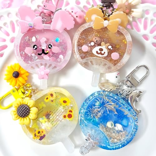 Resin Shaker Molds Hand Fan Set with Films for Kawaii Keychain Charms - color: Hand Fan