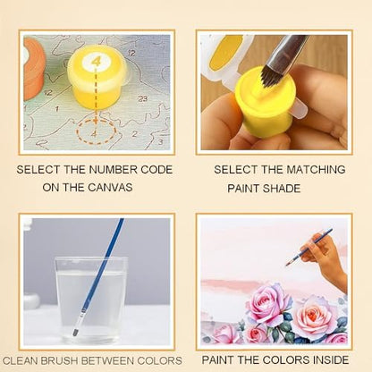 Share Young Goose and Banana Paint by Numbers Kit for Adults - DIY Funny Goose Painting on Canvas 16x20In, Frameless Acrylic Paint Set, Suitable for Beginners, Art for Home Decoration or Gifts