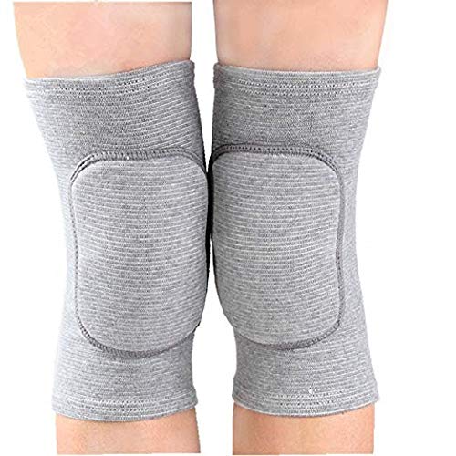 JUMISEE Kids Knee Pad, Anti-Slip Padded Sponge Knee Brace Breathable Flexible Elastic Knee Support for Football Volleyball Dance Skating Basketball Sports - color: Grey, size: X-Small(4-7 Years old)