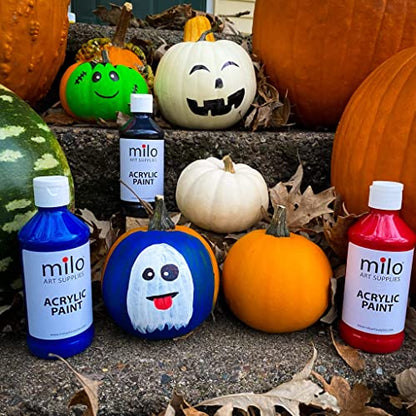 milo Acrylic Paint Set, 6 Primary Colors, 4 oz Bottles, Semi-Gloss | Safe, Non-Toxic, Made in the USA, Arts & Crafts Paints for Artists, Student & Hobby Painters, Paint Pack, Classroom, Bulk - style: Primary Set 6 x 4 oz
