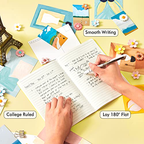 feela 36 Pack Soft Cover Journal Bulk, Lined Blank Travel Journal for Women Men Writing, Notebooks College Ruled for Work, Note Taking Notebook School Business Supplies, 8.2” x 5.5”, A5, Lemon Yellow - color: 36 Lemon Yellow