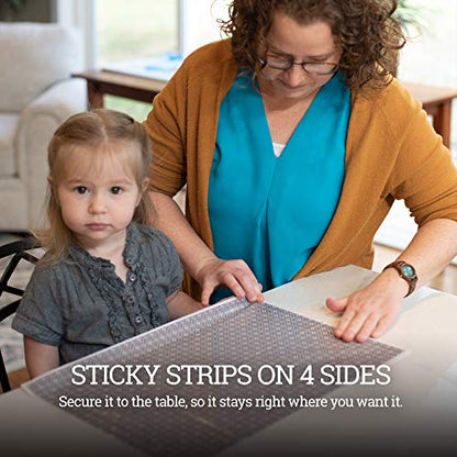 Gray and White Disposable Placemats for Baby, Toddlers, Children and Adults - Sticky Toppers for Tables - Restaurant, Travel, Airplane Tray Covers, Schools - 40 Pack - color: Gray/White