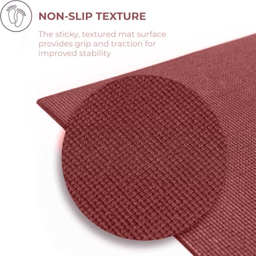 Voyage 5mm Studio Yoga Mats, 10 Pack, 72x24in | Extra Long, Anti-Tear Exercise Mats for Workout, Stretching, Fitness - Non Slip Gym Mats for Home, Schools and Studios - color: Burgundy