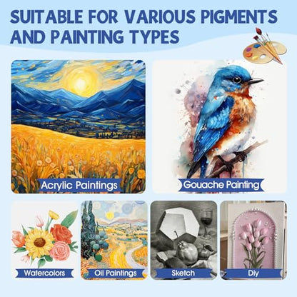 FUMILE Stretched Canvas for Painting, Blank Canvases for Painting Multi 12 Pack 3x5, 5x7, 8x10, 9x12, 11x14, 12x16 (2 of Each), Primed Acid Free Painting Canvas for Beginners & Artists. - size: 3x5, 5x7, 8x10, 9x12, 11x14, 12x16 in