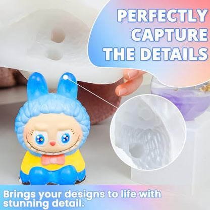 KHKD RESIN Silicone Mold Making Kit 1 Gallon, 10A Liquid Silicone | Translucent Clear, 1:1 Mixing Ratio, Bubble-free, Easy Demold, Fast 4 Hour Cure for Perfect Resin Molds - size: 1 GALLON