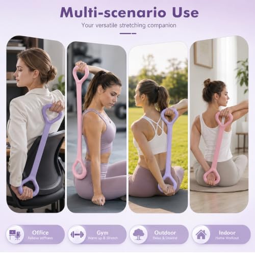 3Pcs Figure 8 Resistance Bands with Handles, Elastic Pull Rope for Home Workout, Yoga, Pilates, Posture Correction & Physical Therapy