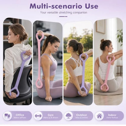 3Pcs Figure 8 Resistance Bands with Handles, Elastic Pull Rope for Home Workout, Yoga, Pilates, Posture Correction & Physical Therapy
