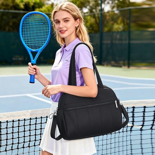 Handbag for Women Yoga Bag Large Capacity Yoga Pad Buckle with Shoe Compartment Water Bottle Sports Gym Bag Travel - color: D02-3 Black