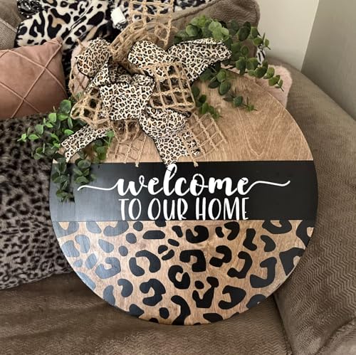 Welcome Stencils for Painting on Wood 12” Welcome Stencil for Wood Sign Doormats Half Round Hello Stencils for Door Mat Fabrics - style: Daily 22p